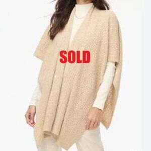 J Crew Lightweight Cable Knit Poncho Color: Heather Brown Dove One Size NWT